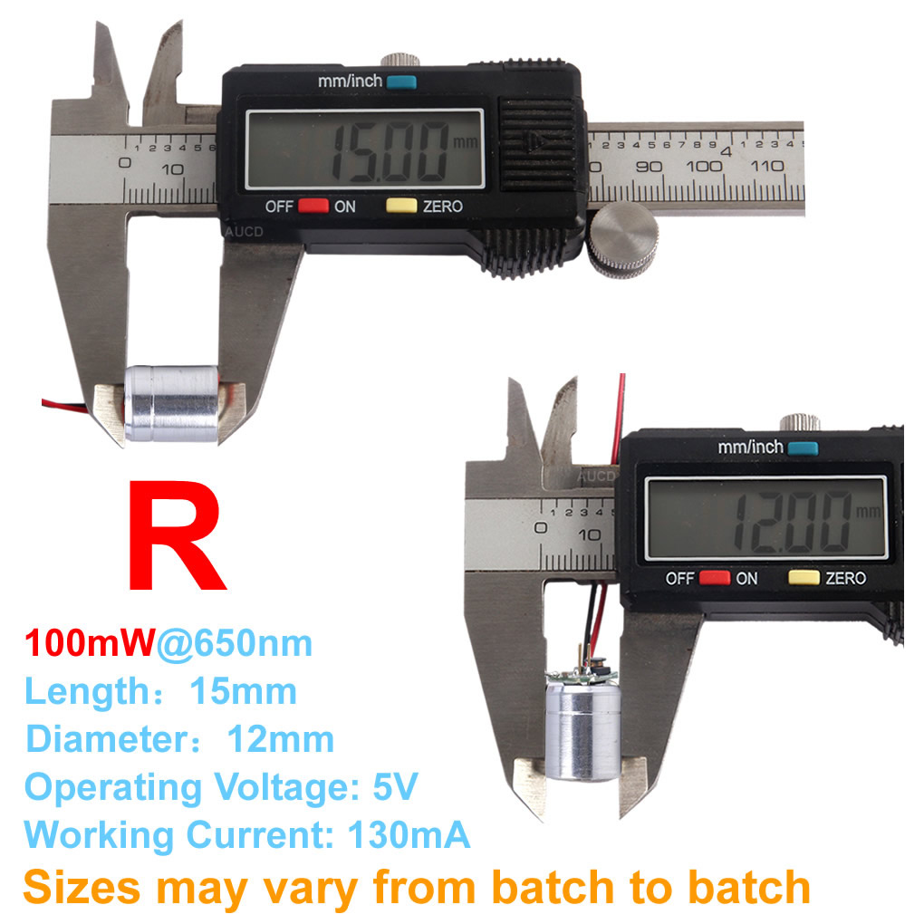 Φ12x15mm DC 5V Kırmızı-100mW Y - Diode Laser Module incelemesi ve fiyatı