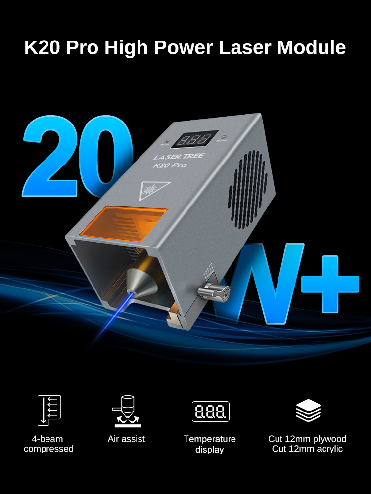 Hava Destekli 20W 455nm Mavi D - Diode Laser Module incelemesi ve fiyatı