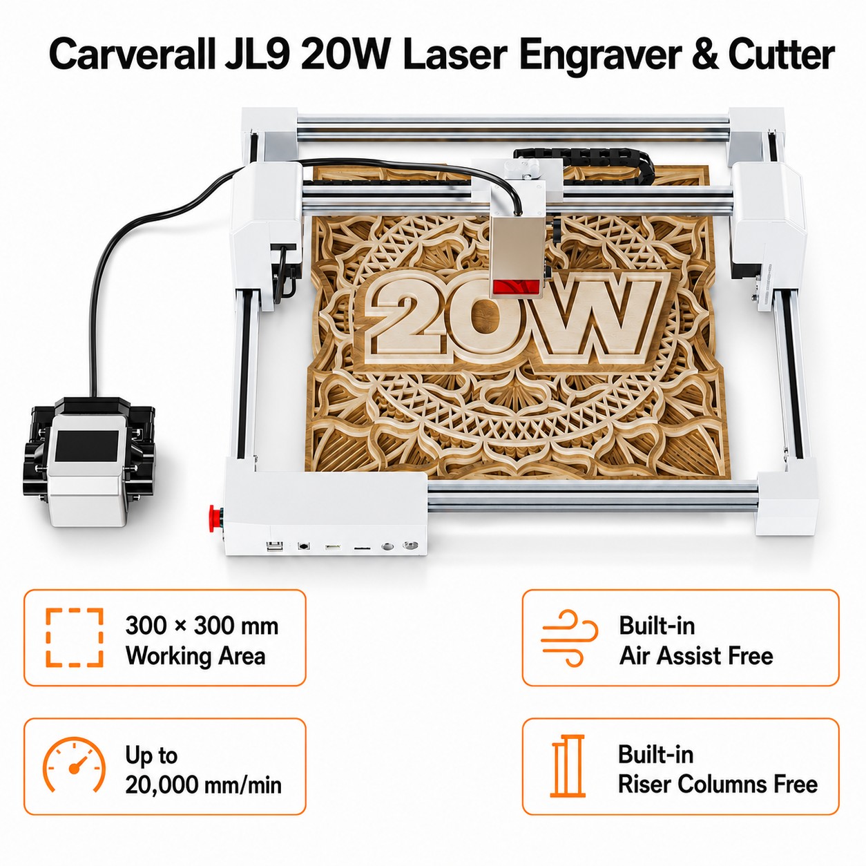 Carverall JL9 20W Lazer Gravür - Industrial Laser Engraver incelemesi ve fiyatı
